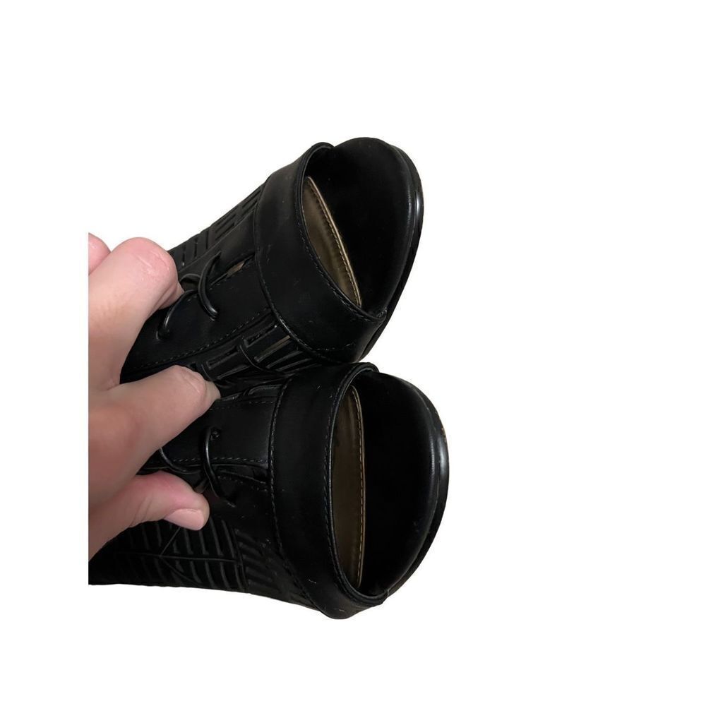 Sam Edelman Rocco Black Cut Out Lace Up Open Toe‎ Heel Bootie Size 8 - Picture 7 of 12
